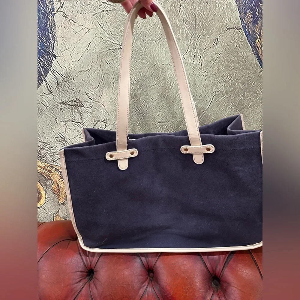 Spartina 449 Daufuskie Island Navy Blue Anchor Tote Large